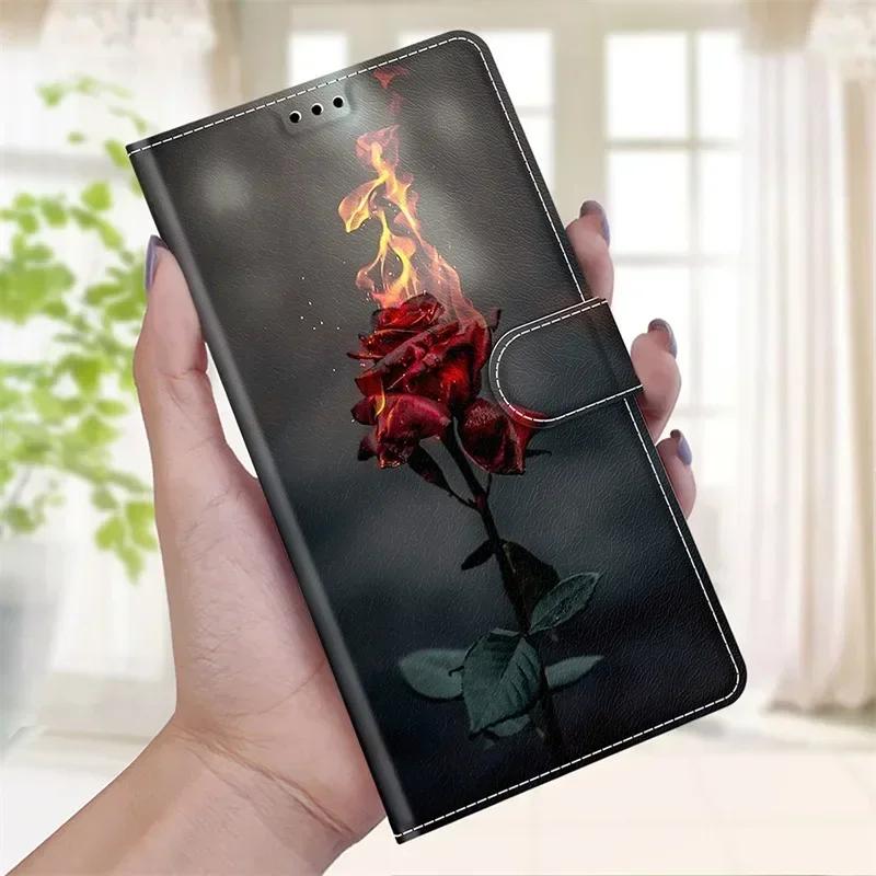 Butterfly Case for Motorola Moto G85 G75 G55 G35 G15 G05 Etui Leather Painted Case for Moto G85 G 85 Capa Stand Book Cover Funda