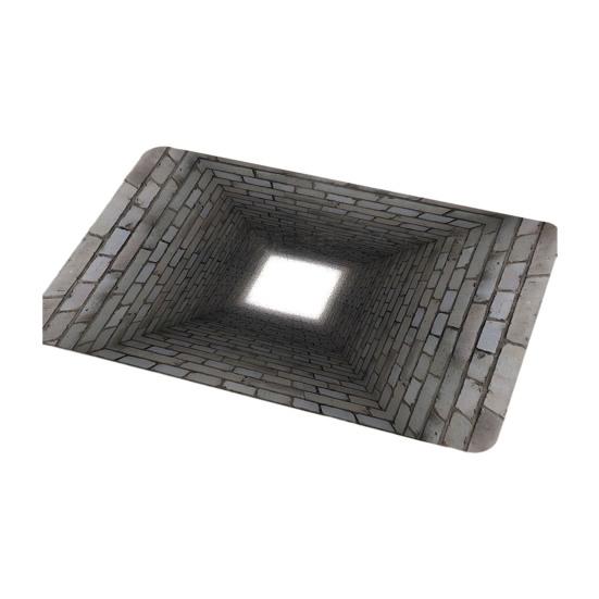 3D Hole Rug Realistic Optical Illusion Rug Funny Bottomless Pit Doormat Absorbent Non-slip Floor Mat for Bathroom Living Room Entryway