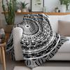 Black & White Geometric Pattern Blanket Mandala Throw Blanket Abstract Knit Blanket Sofa Bed Cover Home Decor Gift