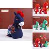 Year Of The Horse Lucky Plush Toy Animal Figure With Embroidery And Bell For Holiday Gifts
