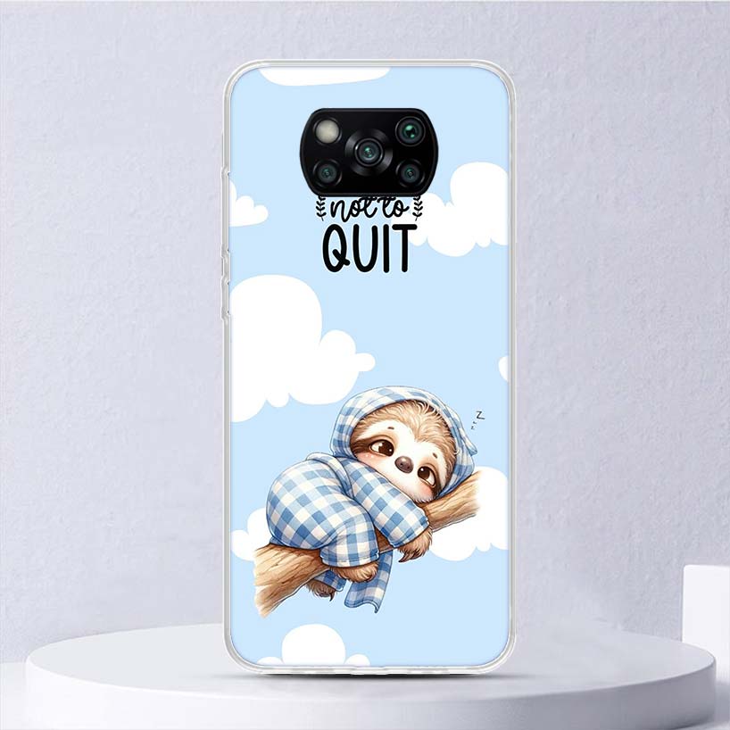 

Animal Cute Cartoon Sloth Coffee Soft Case For Xiaomi Poco X7 X6 X5 X4 X3 Nfc F7 Ultra F6 F5 Pro Phone Cover F4 Gt F3 M5S M4 M3 Xiaomi Poco X4 NFC