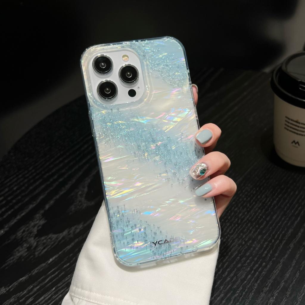 Applicable To Apple 17 Gilt Galaxy Rainbow Aurora Mobile Phone Case iPhone16Pro Glitter 15 Anti-drop Protective Case