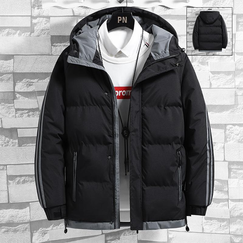 Hooded Down Cotton Jacket Men's Middle-aged Young and Thickened Warm Cotton Jacket Winter Jacket Top Hooded Padded Jacket Cotton Jacket Cotton Jacket