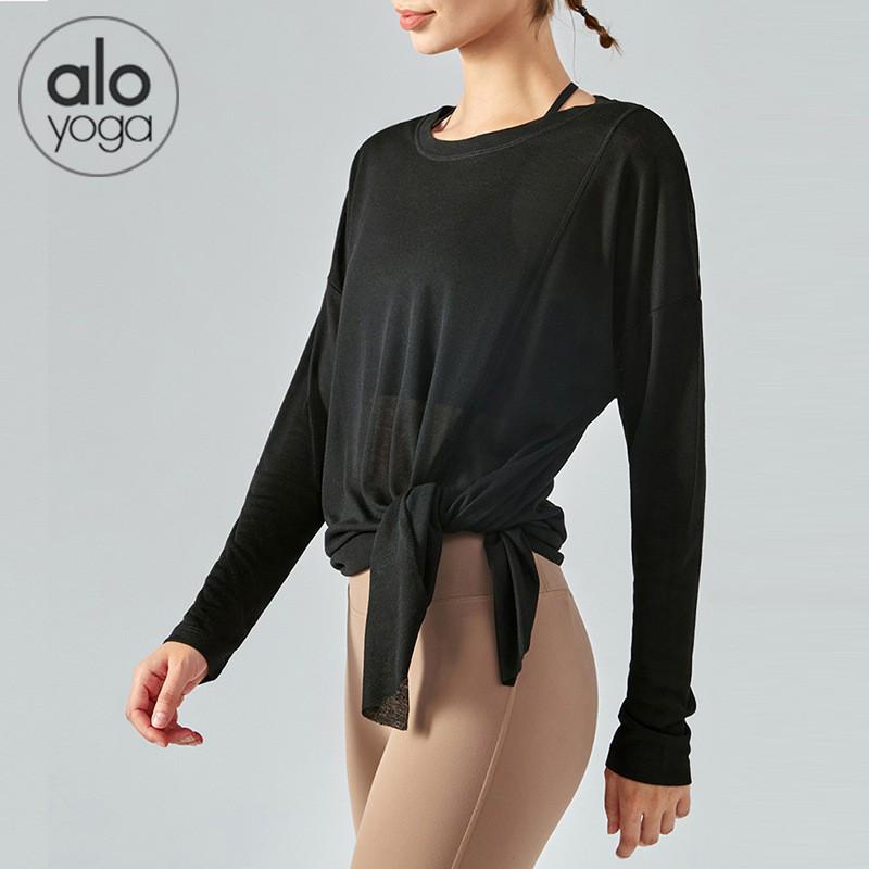 Dámské rychleschnoucí rozdělené tričko na jógu - Dlouhý rukáv, lehké, ležérní tričko