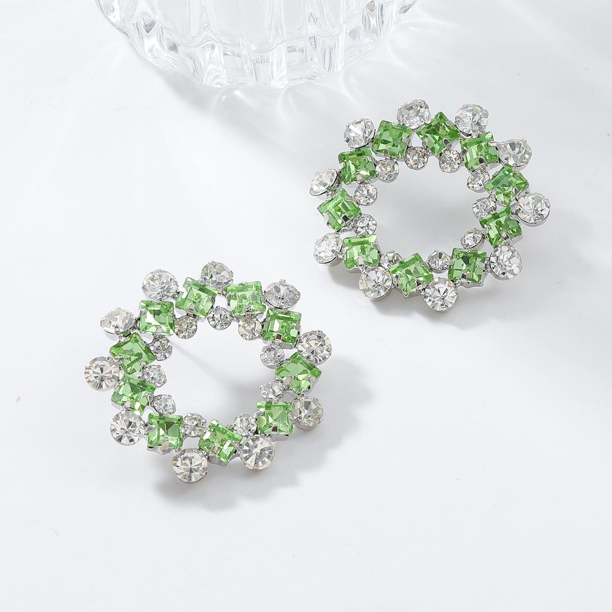 

Элегантные разноцветные цветочные серьги 2024 для женщин зелёный