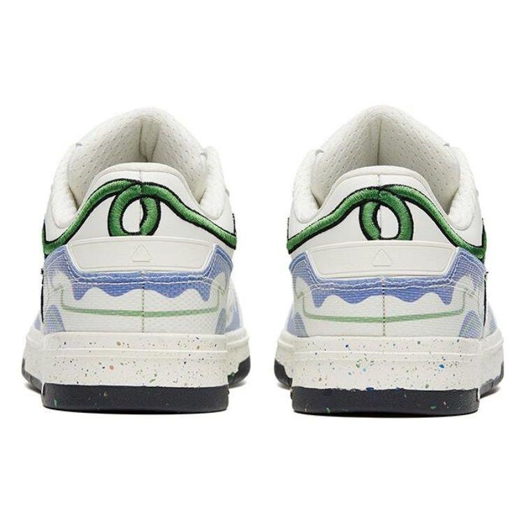 Anta Aoyu Non-Slip Wear-Resistant Low-Top Skate Shoes Men Skate Shoes White Green 112329231-2