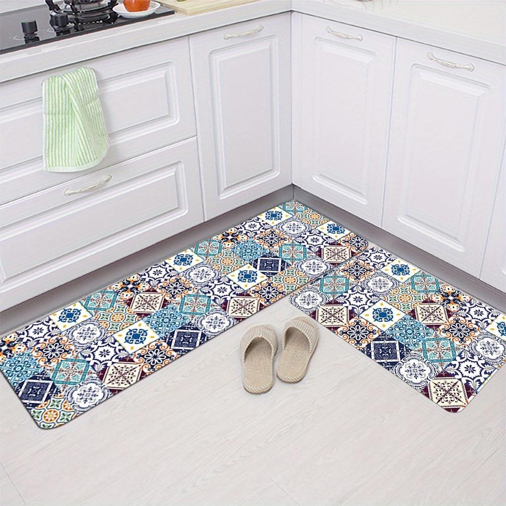 1PC Bohe Styles Pattern Kitchen Rug Non-Slip Door Mat Pop Design Bathroom Rug Bath Mat Carpet for Home Sink Laundry Decor