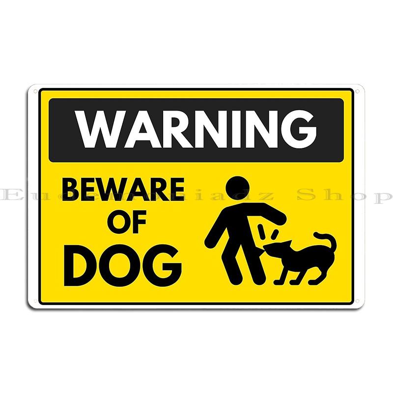 Warnschild Wachhund Stolpergefahr Gefahrenschild Metallschild Klassischer Designer Wand Höhle Kino Individuelles Blechschild Poster