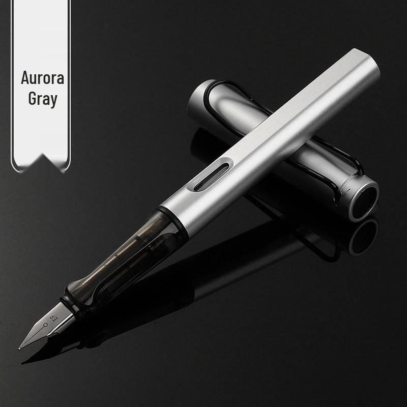 Refillable Ergonomic Fountain Pen for Students - Transparent Colored Plastic Design