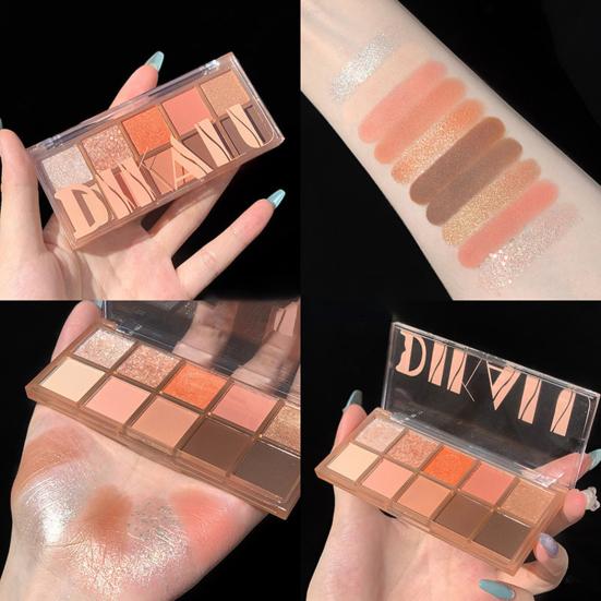 Eyeshadow Palette Flash Shiny Low Saturation 10-color Eyeshadow Palette for Autumn