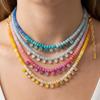 Bohemian Wind Beaded Necklace Dopamine Color Scheme Natural Stone Beaded Gradual Change Zircon Pendant Female