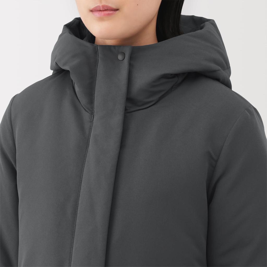 MUJI Down Medium Size M Women's Water-Repellent Mid-Length Coat, BD10UA5A, Gray,