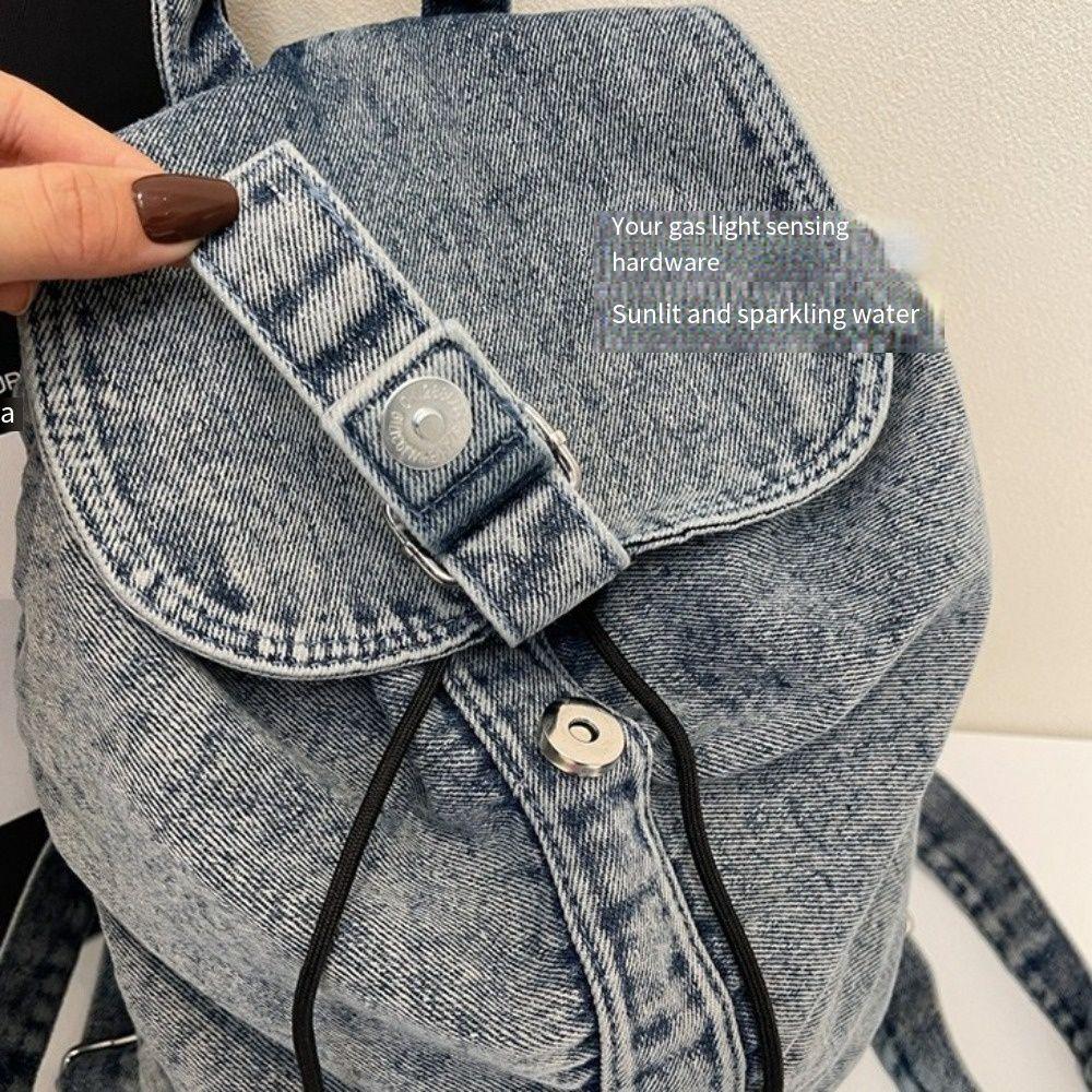 Vintage Denim Rucksack Große Kapazität Schüler Schultaschen Hohe Qualität Jeans Buchertaschen Damen