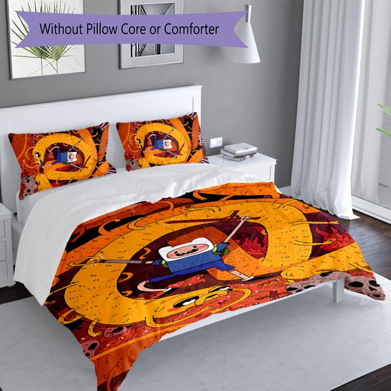 3pcs Adventure Time pattern bedding set duvet cover set includes duvet cover &pillowcases, perfect all season bedroom decoration & gift