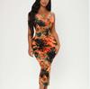 2026 New European and American Sexy Printed Hip-wrapped Suspender Skirt