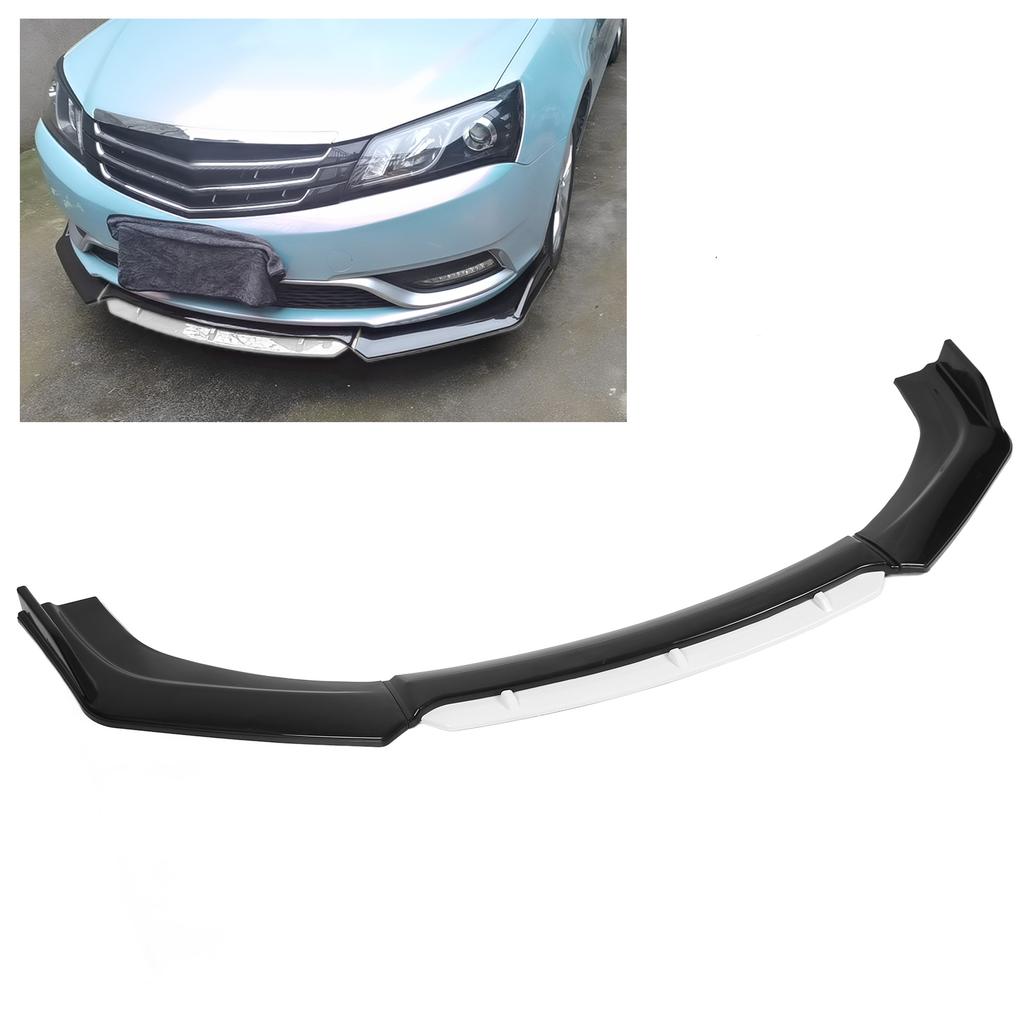 Front Bumper Lip Spoiler Splitter Kit Aerodynamic Part for Auto Car Modification(Glossy Black White )
