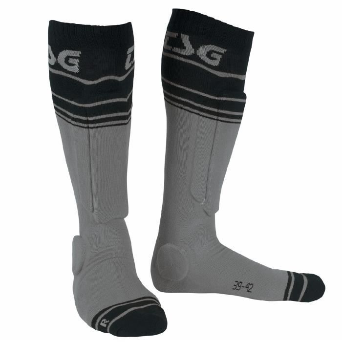 Chaussettes - TSG - Riot - Gris rayé - Protection tibiale - Confort optimal - Usage intensif