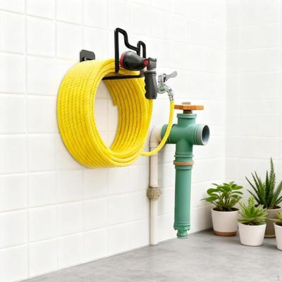 Water Hose Holder Hanger Iron Heavy Duty Hanging,Stand Wall Mounted Garage Hook Cord