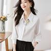 Women Blouses Shirts 2025 Spring Long Sleeve Women Blouse Shirt Turn Down Collar White Chiffon Blouse Shirt Women Tops J832