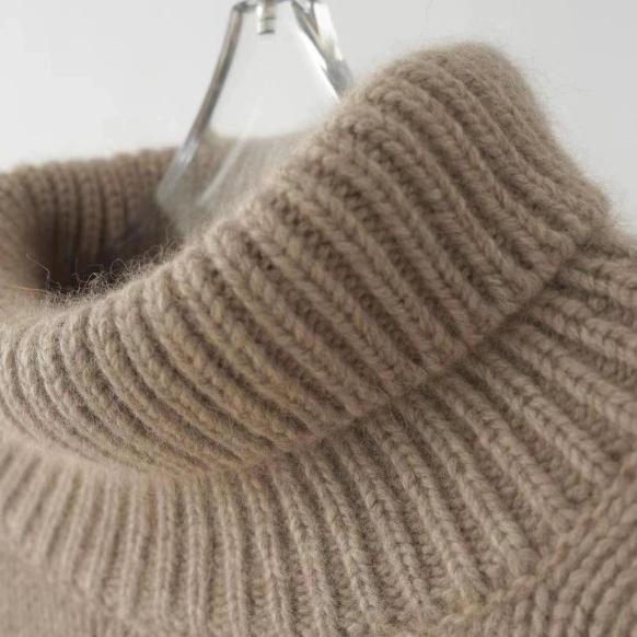 Soft Sticky Pullover Turtleneck Jumper Women Plus Size Autumn and Winter Comfortable Loose Simple Knit Sweater