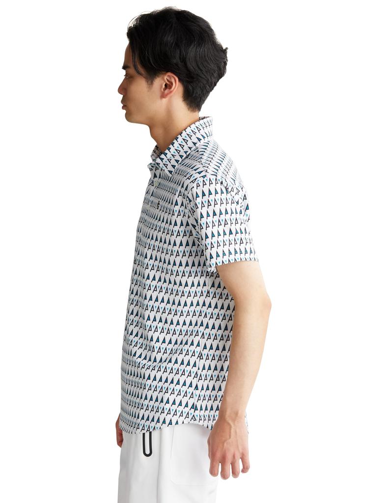 Pearly Gates Short Sleeve Polo Shirt Geometric Golf Base 7 Men's (Logo Print) / / 053-4160415 031_White [3L]