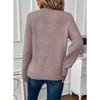 Höst och Vinter Dam Plus Size Rund Hals Långärmad Enfärgad Stickad Tröja Trådad Ihålig Botten Tröja