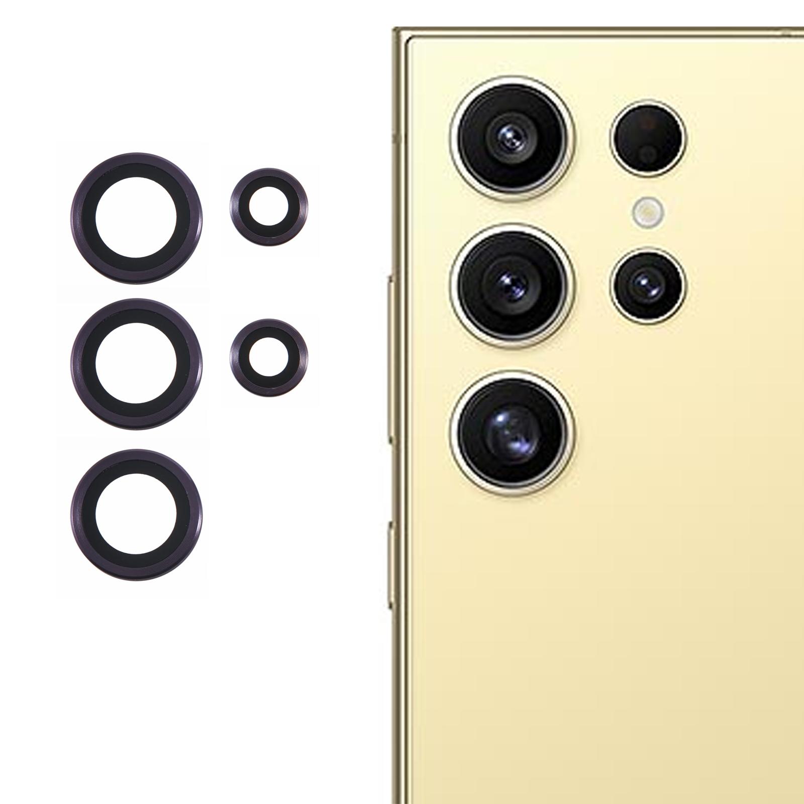 

Для Samsung Galaxy S25 Ultra Набір захисників об єктива камери Гальванічне покриття Метал+Загартоване скло Індивідуальна плівка для об єктива Purple