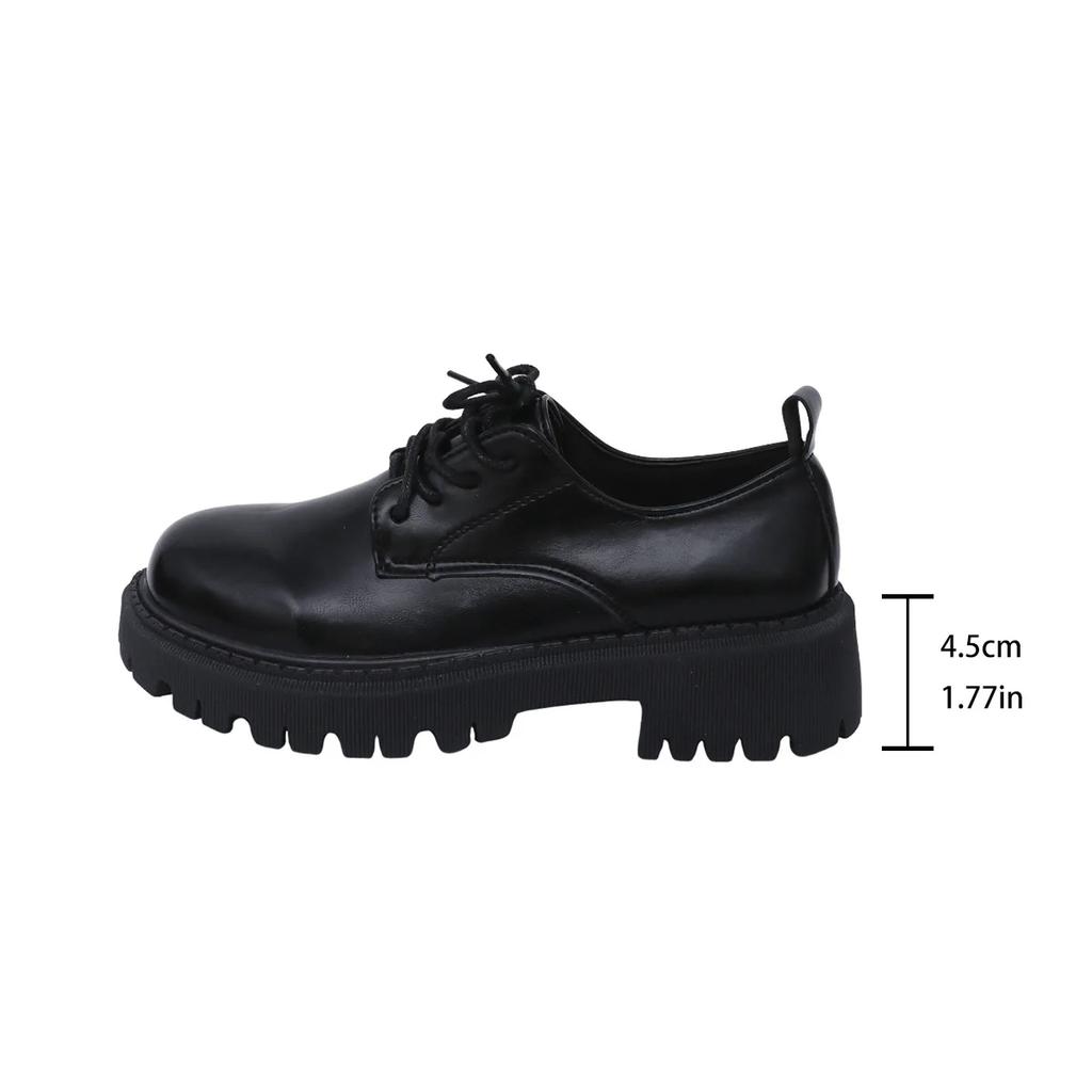 2025 Women Spring New Black Platform Flats Shoes Women Loafers Slip on Boat Shoes Designer Casual Leather Oxfords