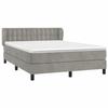3127733 vidaXL Lit à sommier tapissier et matelas Gris clair 140x200cm Velours
