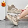 Freizeit Faux Pelz Gefütterte Schneestiefel Schuhe für Damen Zum Hineinschlüpfen Schnürung Klobige Plateau Knöchel Stiefel Winter Warm Kurze Stiefel Damen High Top Laufschuh