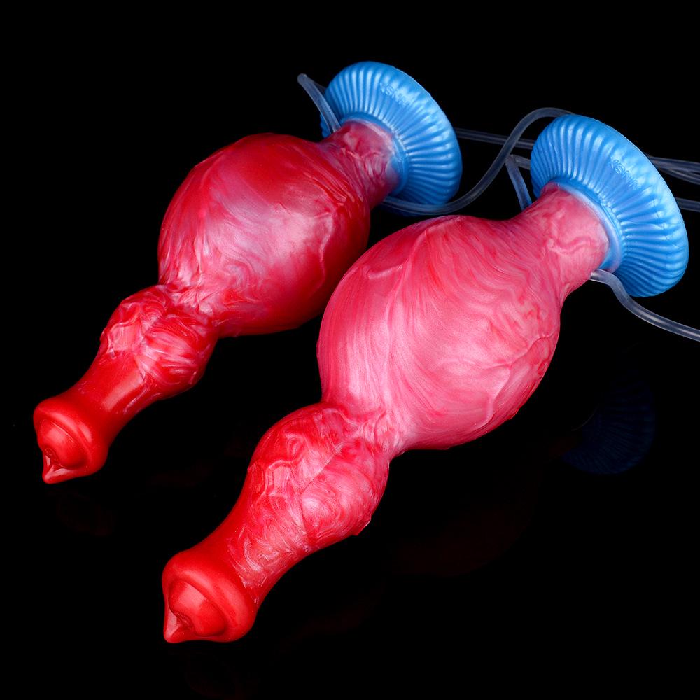 Inflatable Silicone Female Masturbator with Water-Spraying Dildo Simulation