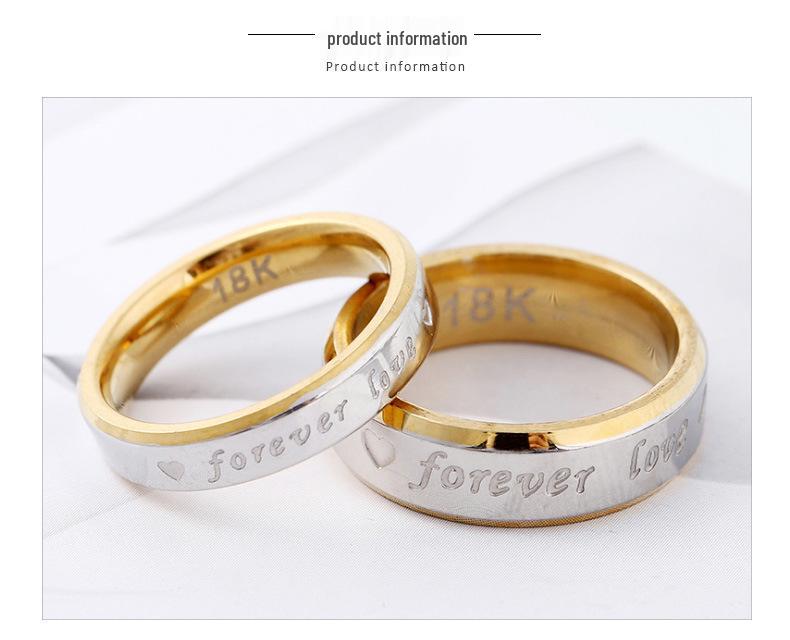 Exclusive Forever Love Stainless Steel Couple Ring - Simple, Stylish, Versatile Jewelry