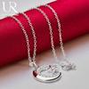 925 Sterling Silver Moon Zircon Pendant Necklace Fashionable Wedding Jewelry