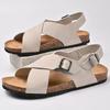 Fashion Summer Breathable Brand Cork Sandals Mens Open Toe Sandals Outdoor Walking Shoes Lightweight Gladiator Male Beach Slippers Flats