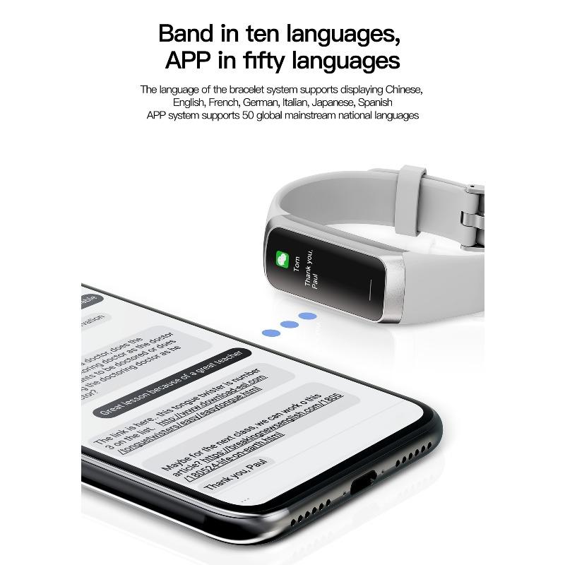 New C60 Temperature Measurement Smart Bracelet, Blood Pressure, Heart Rate, Blood Oxygen, Sleep, Exercise Step Counting, Health Monitoring