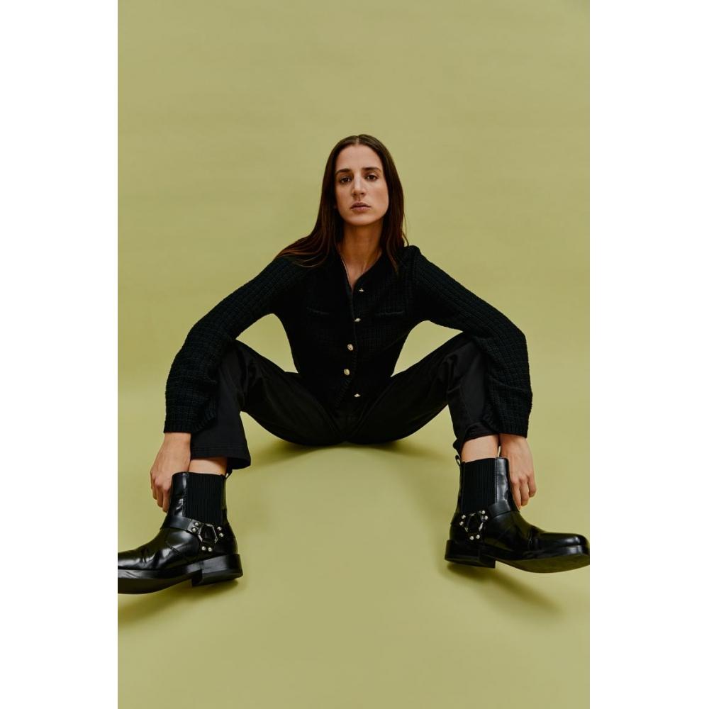 

Короткий кардиган фактурной вязки HM, черный