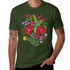 Hungarian Folk Design Red Peppers On White T-Shirt Korean Fashion Heavyweights Oversized T Shirts for Men