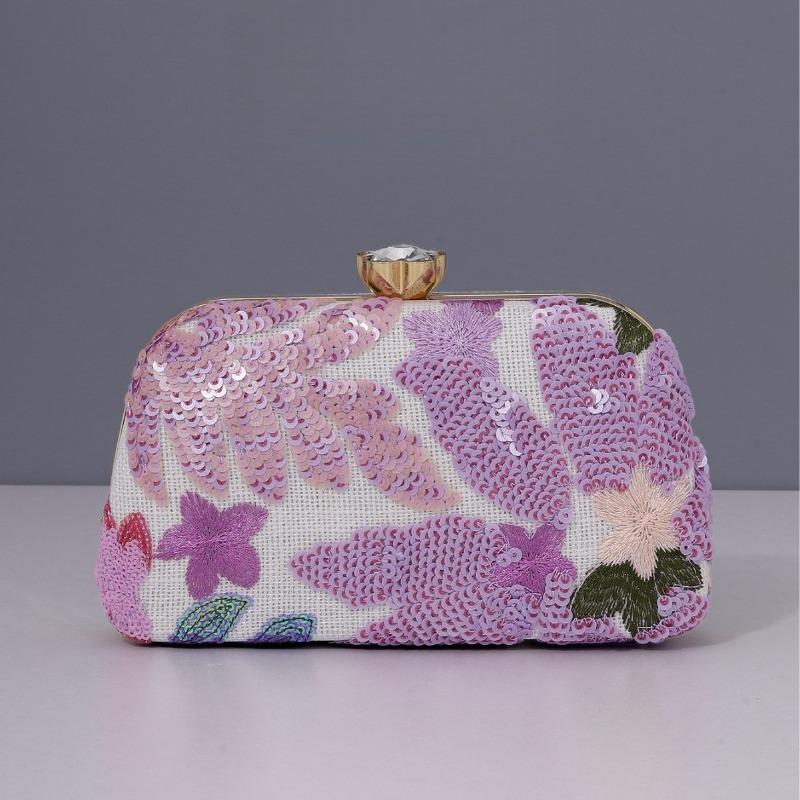 Popular Embroidery Dinner Bag Handmade Embroidery Decal Chinese Style Sequins Niche Clutch Bag Evening Bag