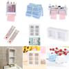 Durable Miniature Cabinet Bathroom Furniture Kits Towel Rack Makeup Cosmetic Set Thermometer Home and Living For 1/12 Scale Dollhouse