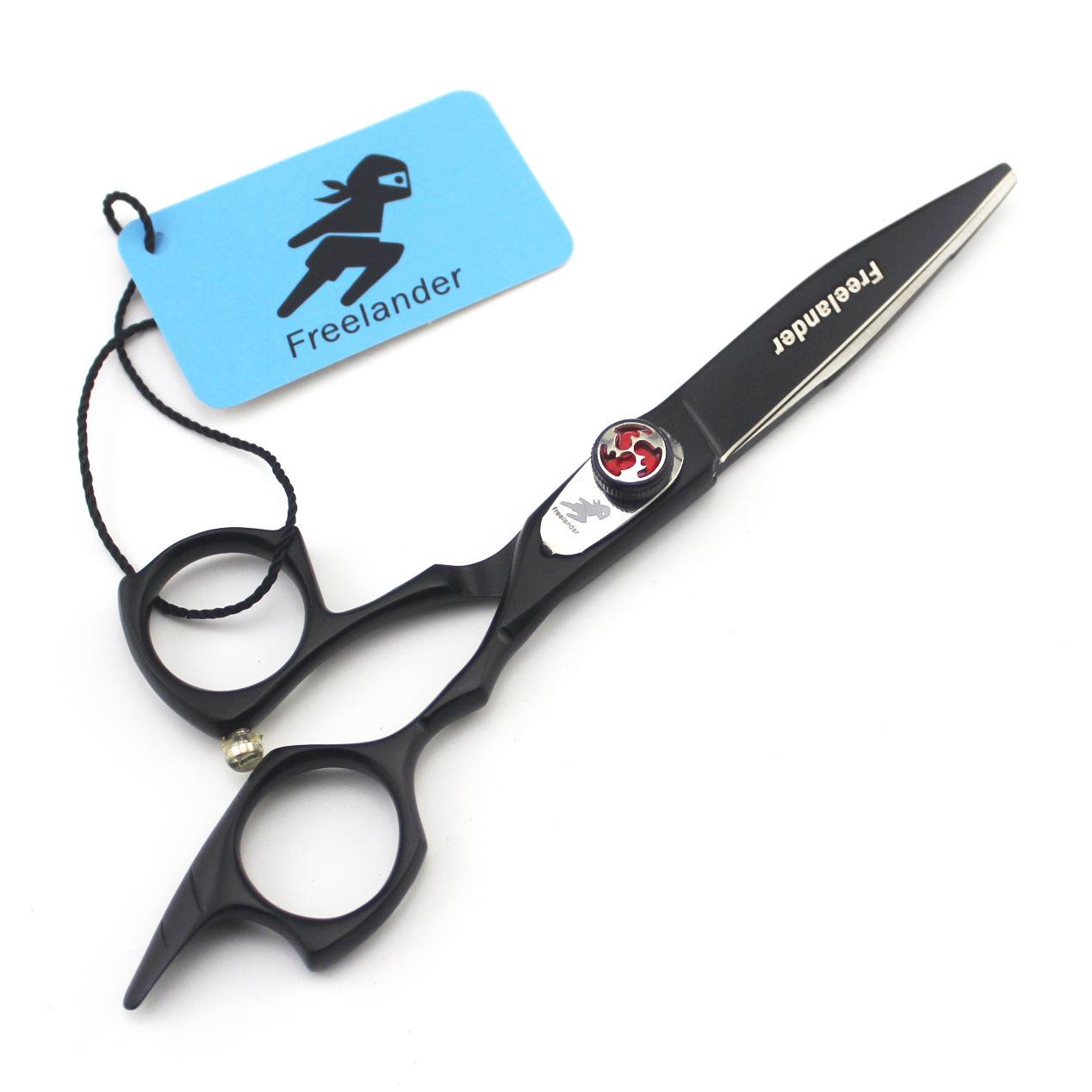 5.5 Personalized Black Hairdressing Scissors - Straight, Serrated, and Thinning Shears Straight Shears
