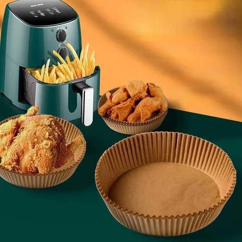 Air Fryer Disposable Non - Stick Round Paper Baking Mats 16/20cm, 50pcs Kitchen tools AirFryer Baking Accessories