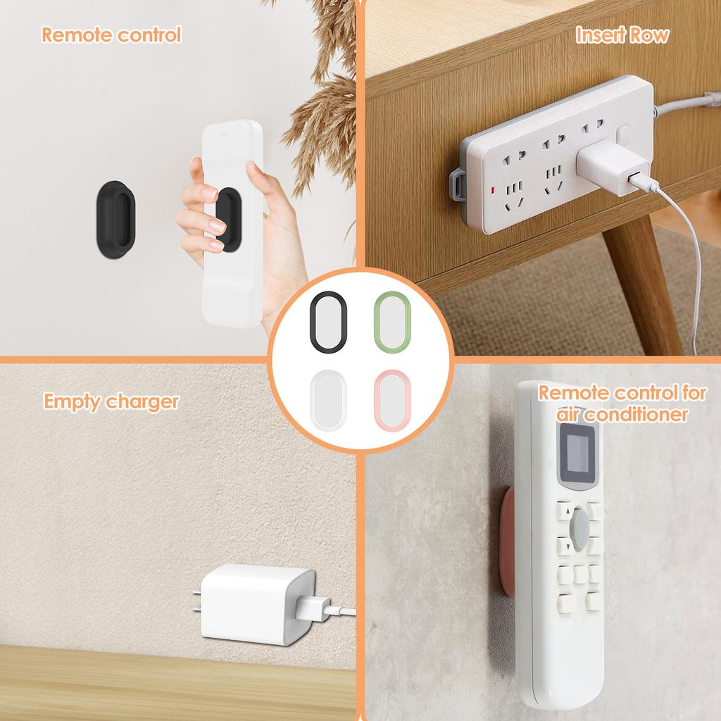 4 Pcs Magnetic Remote Control Holder Wall Mount Self Adhesive TV Remote Silicone Hook Household Strong Magnetic Storage Rack