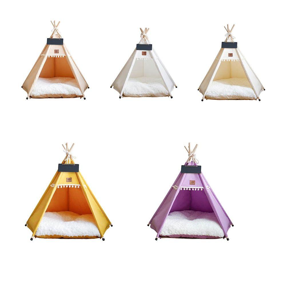 with Thick Cushion Dog Tent Bed Thick Cushion Pet Tent Kennel Cat Teepee Tent  For Cats/Dogs