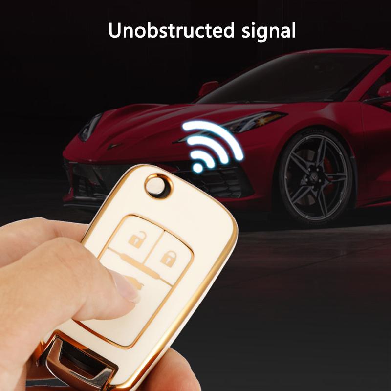 New TPU Flip Car Key Fob Case Cover for Chevrolet Cruze Impala Camaro Garna Equinox Volt Yakista AVEO Impala GMC Terrain Keychain