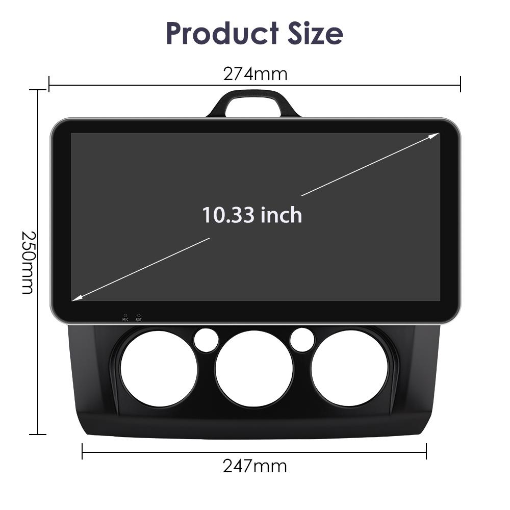 Radio samochodowe 9 "2 Din 4G-LTE WiFi dla Ford Focus Exi MT 2 3 Mk2 Mk3 2004-2011 odtwarzacz multimedialny Android 12 nawigacja GPS inteligentny ekran jednostka główna