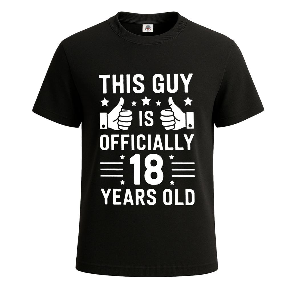 This Guy Is Officially 18 Years Old Funny Men's T-Shirt Novelty Gift Tee Top