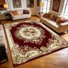 Red European Luxury Flower Pattern Courtyard Carpet Decoration Living Room Non-slip Soft Rug Easy Clean Lint-free Big Floor Mats