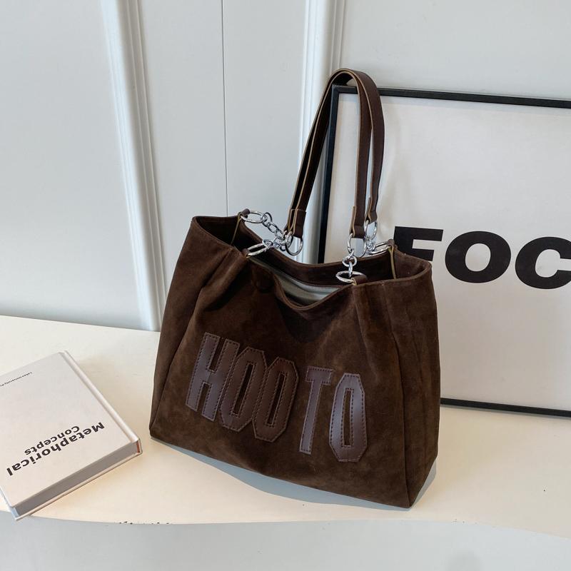 

Винтажная модная матовая сумка-тоут для женщин, осень-зима, большая вместимость, сумки для поездок на работу, креативные мягкие сумки через плечо с буквами