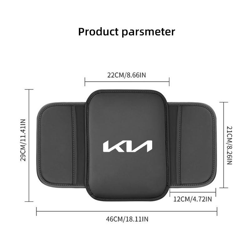 AANL1 Car Armrest Box Mat With Storage Pocket Leather Protective Cover Pad For KIA Stinger RIO Sorento Ceed Sportage Forte Niro Soul