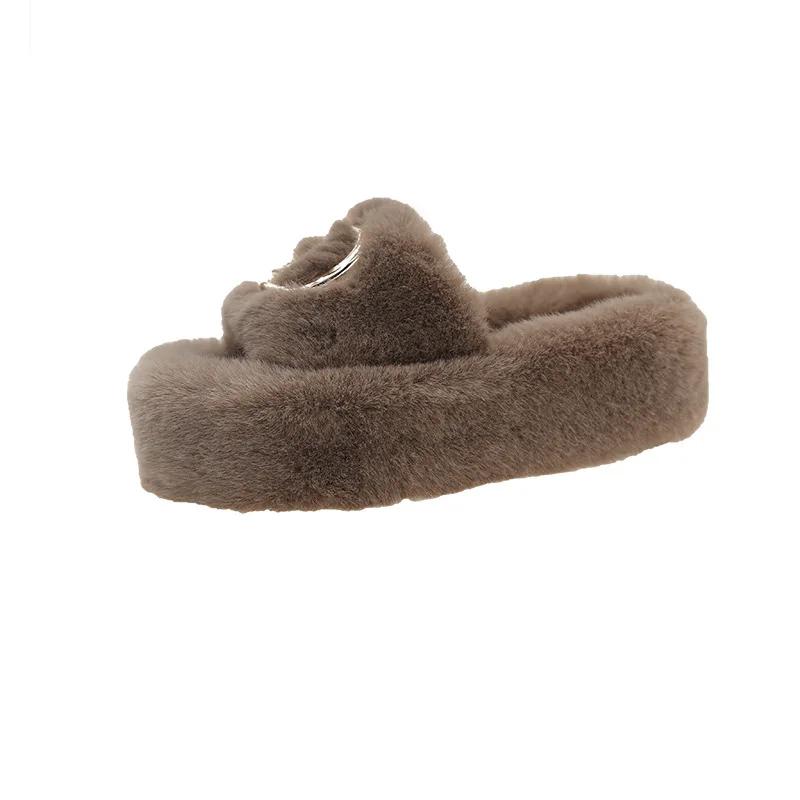 

Fashion Womens Slippers New Winter Lady Shoes Metal Luxury Sandals Eva Soft Slippers Indoor Flat Sandals Outdoor Girl Flip Flops size 42 42 хаки